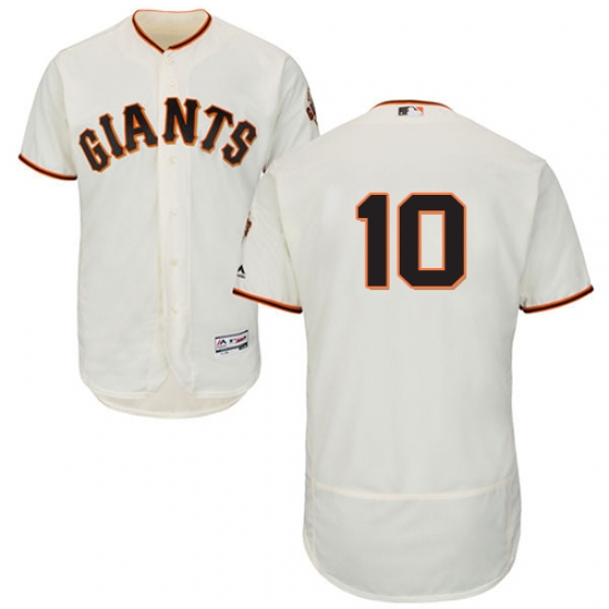 Men's Majestic San Francisco Giants 10 Evan Longoria Cream Home Flex Base Authentic Collection MLB Jersey