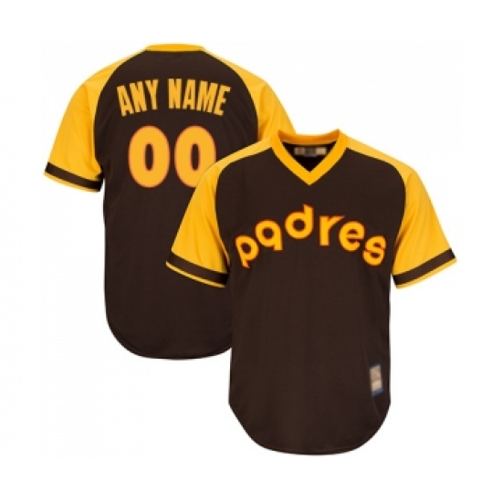 Youth San Diego Padres Customized Replica Brown Alternate Cooperstown Cool Base Baseball Jersey