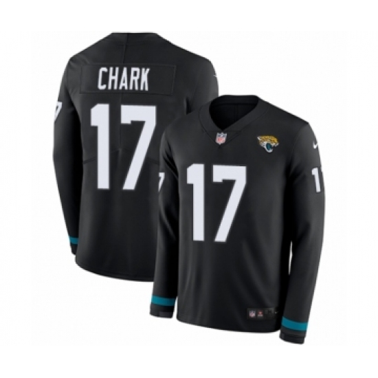 Men's Nike Jacksonville Jaguars 17 DJ Chark Limited Black Therma Long Sleeve NFL Jersey