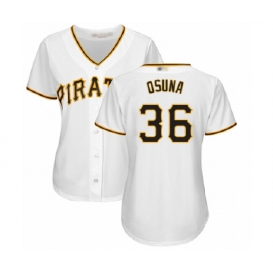 Women's Pittsburgh Pirates 36 Jose Osuna Authentic White Home Cool Base Baseball Player Jersey