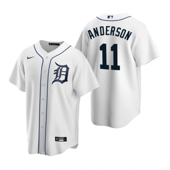 Men's Nike Detroit Tigers 11 Sparky Anderson White Home Stitched Baseball Jersey