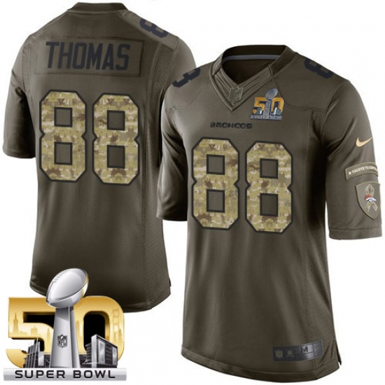 Men's Nike Denver Broncos 88 Demaryius Thomas Elite Green Salute to Service Super Bowl 50 Bound NFL Jersey