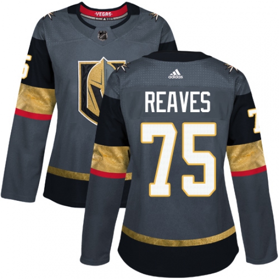 Women's Adidas Vegas Golden Knights 75 Ryan Reaves Authentic Gray Home NHL Jersey
