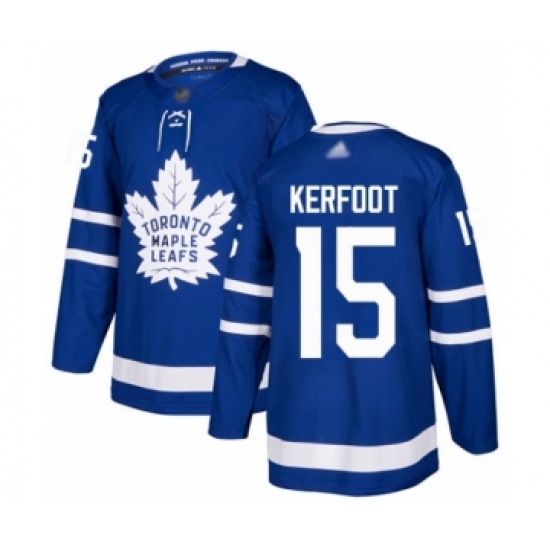 Youth Toronto Maple Leafs 15 Alexander Kerfoot Authentic Royal Blue Home Hockey Jersey
