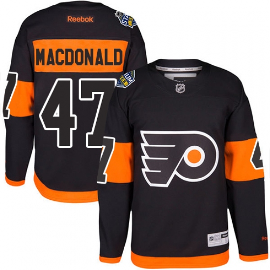 Youth Reebok Philadelphia Flyers 47 Andrew MacDonald Authentic Black 2017 Stadium Series NHL Jersey