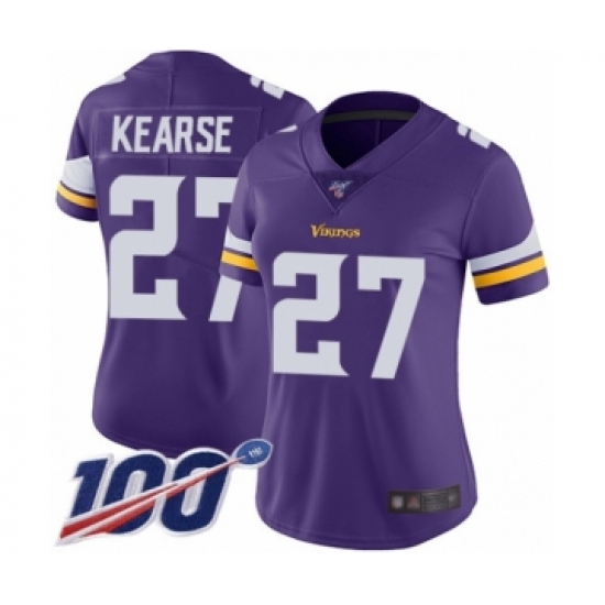 Women's Minnesota Vikings 27 Jayron Kearse Purple Team Color Vapor Untouchable Limited Player 100th Season Football Jersey