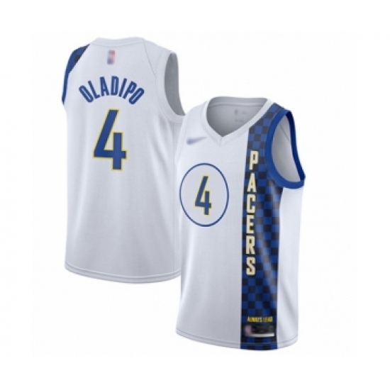 Youth Indiana Pacers 4 Victor Oladipo Swingman White Basketball Jersey - 2019 20 City Edition