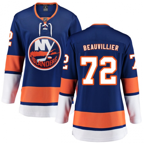 Women's New York Islanders 72 Anthony Beauvillier Fanatics Branded Royal Blue Home Breakaway NHL Jersey
