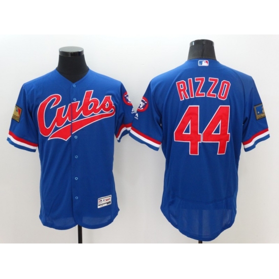 Men's Chicago Cubs 44 Anthony Rizzo Blue Royal Alternate Stitched Baseball Jersey