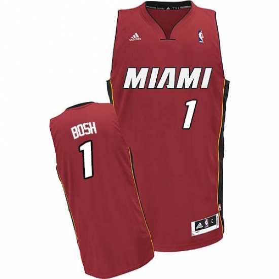 Youth Adidas Miami Heat 1 Chris Bosh Swingman Red Alternate NBA Jersey