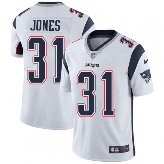 Men's Nike New England Patriots 31 Jonathan Jones White Vapor Untouchable Limited Player NFL Jersey