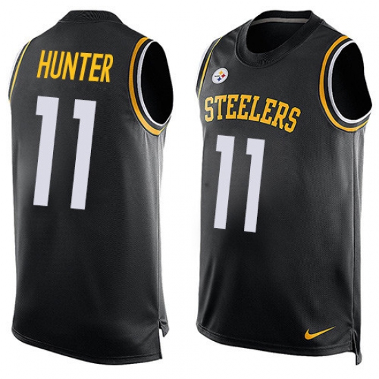 Men's Nike Pittsburgh Steelers 11 Justin Hunter Limited Black Player Name & Number Tank Top NFL Jersey