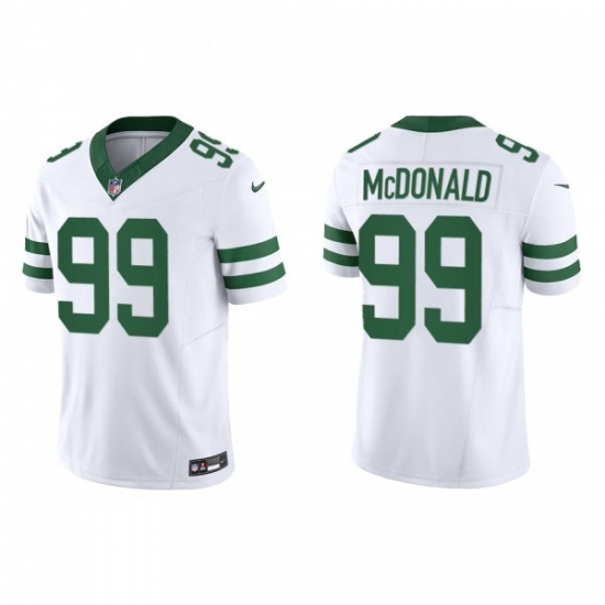 Men's Nike New York Jets 99 Will McDonald White 2023 F.U.S.E. Vapor Limited Throwback Stitched Football Jersey