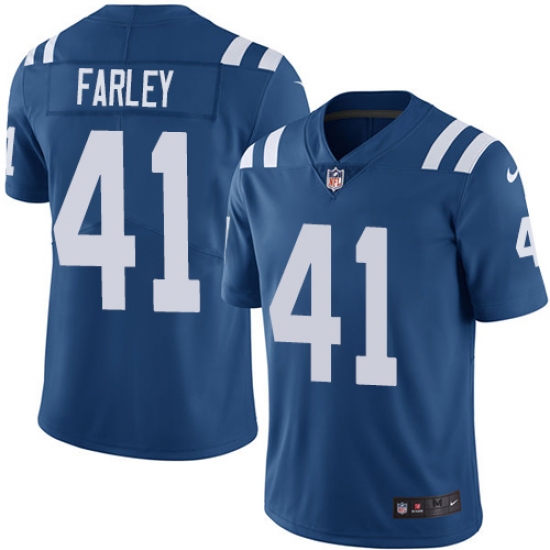 Youth Nike Indianapolis Colts 41 Matthias Farley Royal Blue Team Color Vapor Untouchable Elite Player NFL Jersey