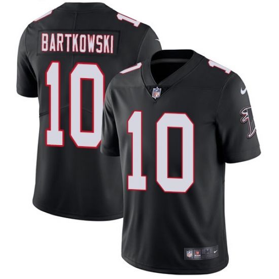 Men's Nike Atlanta Falcons 10 Steve Bartkowski Black Alternate Vapor Untouchable Limited Player NFL Jersey