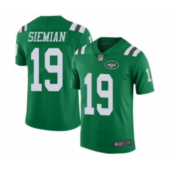 Men's New York Jets 19 Trevor Siemian Limited Green Rush Vapor Untouchable Football Jersey