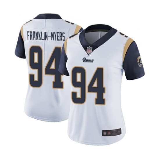 Women's Los Angeles Rams 94 John Franklin-Myers White Vapor Untouchable Limited Player Football Jersey