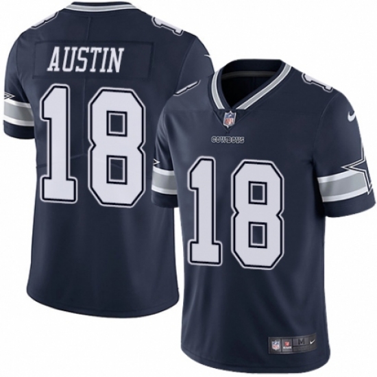 Youth Nike Dallas Cowboys 18 Tavon Austin Navy Blue Team Color Vapor Untouchable Limited Player NFL Jersey
