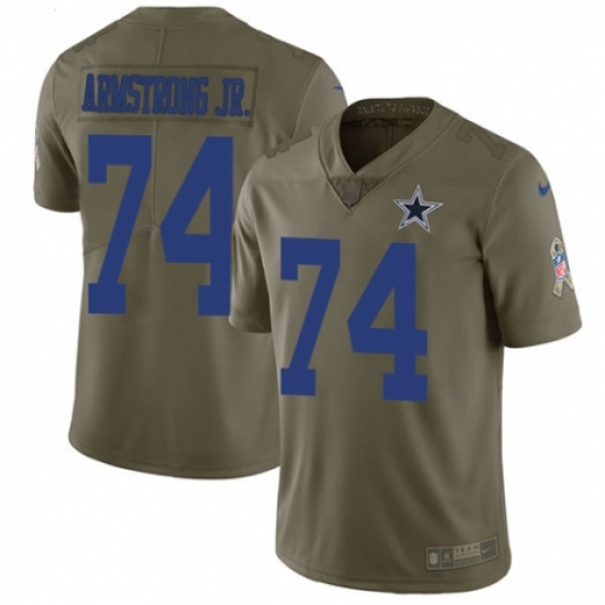 Men's Nike Dallas Cowboys 74 Dorance Armstrong Jr. Limited Olive 2017 Salute to Service NFL Jersey