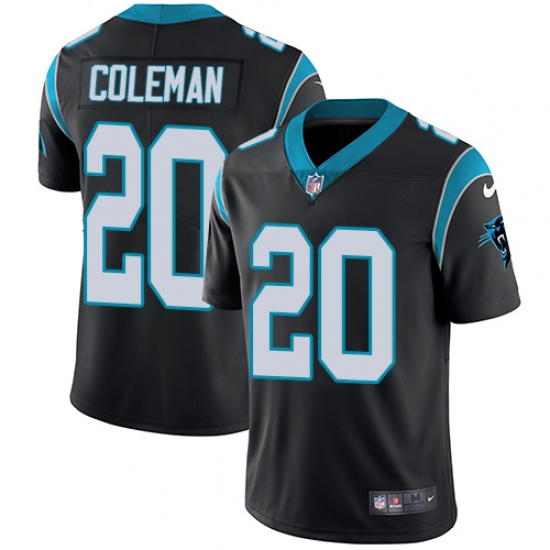 Men's Nike Carolina Panthers 20 Kurt Coleman Black Team Color Vapor Untouchable Limited Player NFL Jersey