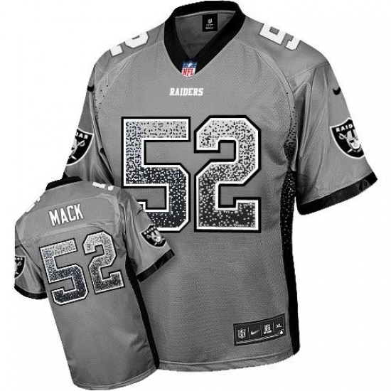 Men's Nike Oakland Raiders 52 Khalil Mack Elite Grey Drift Fashion NFL Jersey