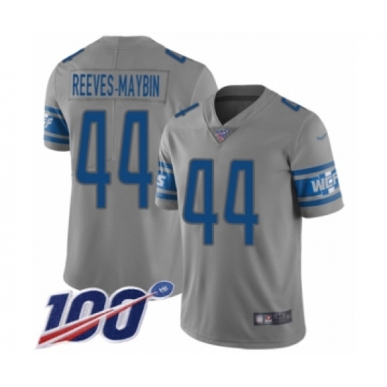 Youth Detroit Lions 44 Jalen Reeves-Maybin Limited Gray Inverted Legend 100th Season Football Jersey