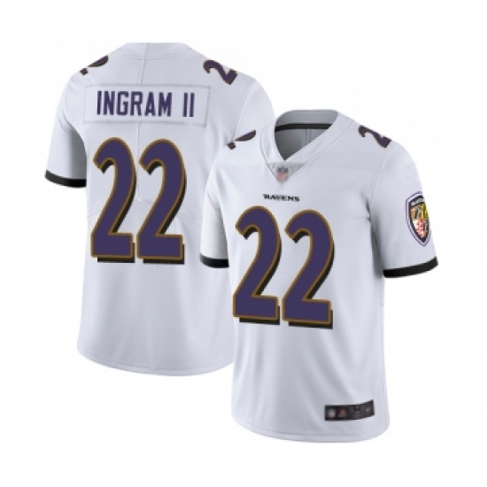 Youth Baltimore Ravens 22 Mark Ingram II White Vapor Untouchable Limited Player Football Jersey