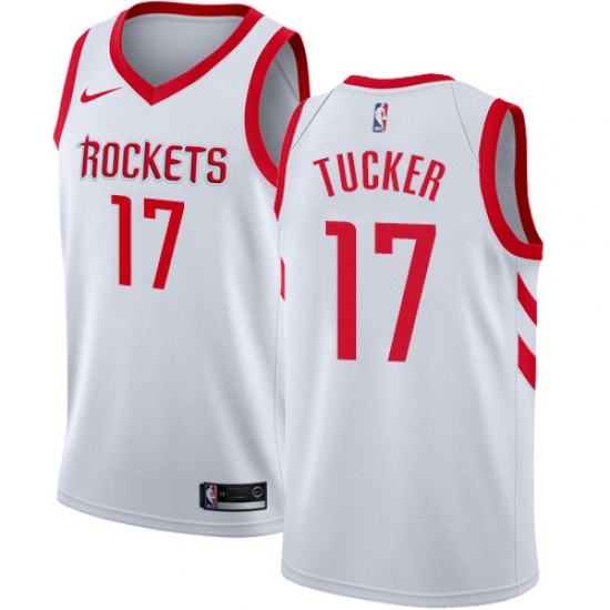Women's Nike Houston Rockets 17 PJ Tucker Authentic White NBA Jersey - Association Edition