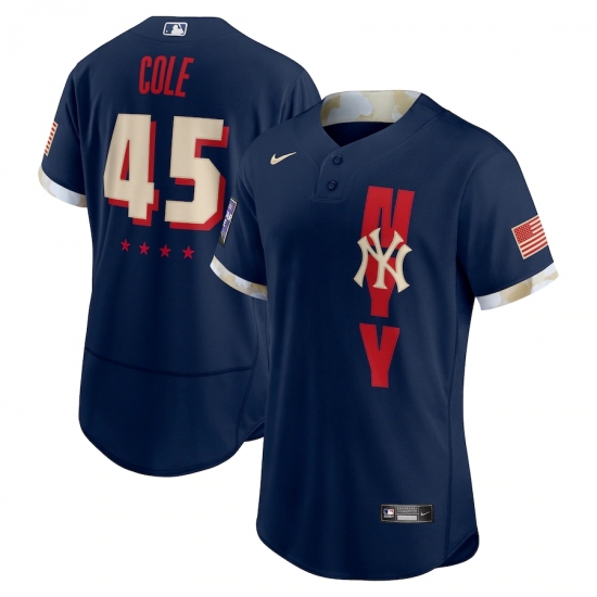 Men's New York Yankees 45 Gerrit Cole Nike Navy 2021 MLB All-Star Game Authentic Player Jersey
