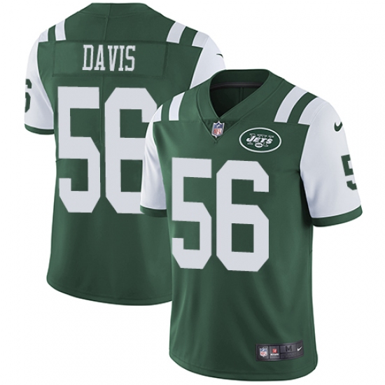 Men's Nike New York Jets 56 DeMario Davis Green Team Color Vapor Untouchable Limited Player NFL Jersey