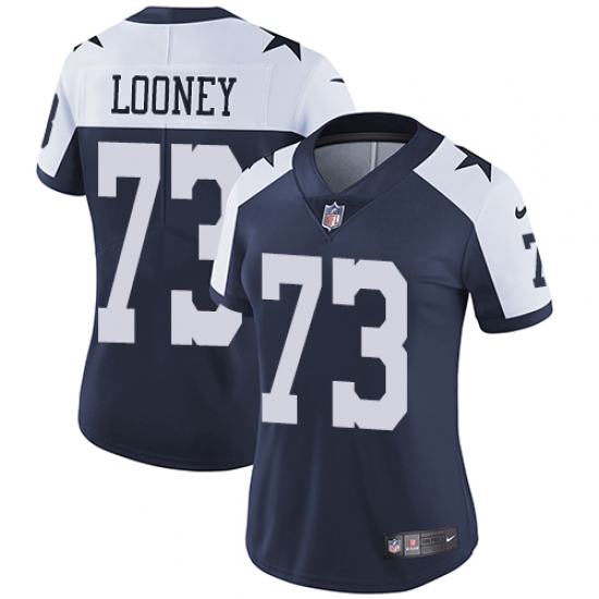 Women's Nike Dallas Cowboys 73 Joe Looney Navy Blue Throwback Alternate Vapor Untouchable Limited Player NFL Jersey