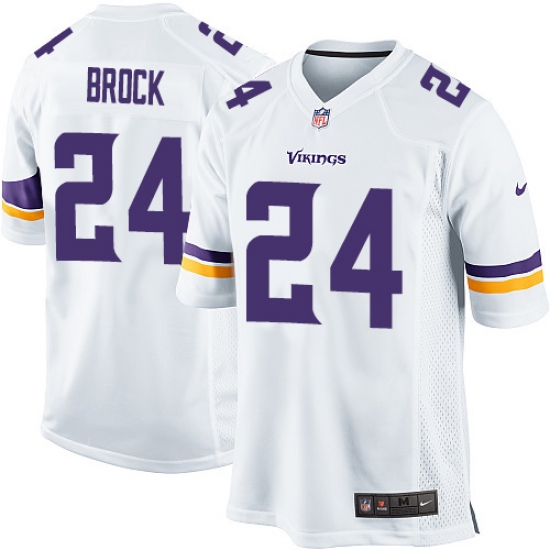 Men's Nike Minnesota Vikings 24 Tramaine Brock Game White NFL Jersey