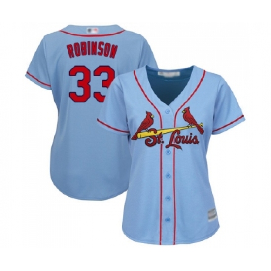 Women's St. Louis Cardinals 33 Drew Robinson Replica Light Blue Alternate Cool Base Baseball Jersey