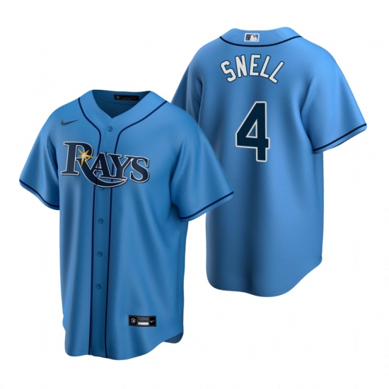 Men's Nike Tampa Bay Rays 4 Blake Snell Light Blue Alternate Stitched Baseball Jersey