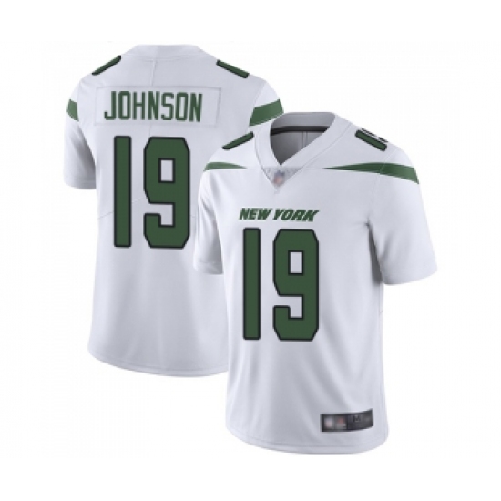 Men's New York Jets 19 Keyshawn Johnson White Vapor Untouchable Limited Player Football Jersey
