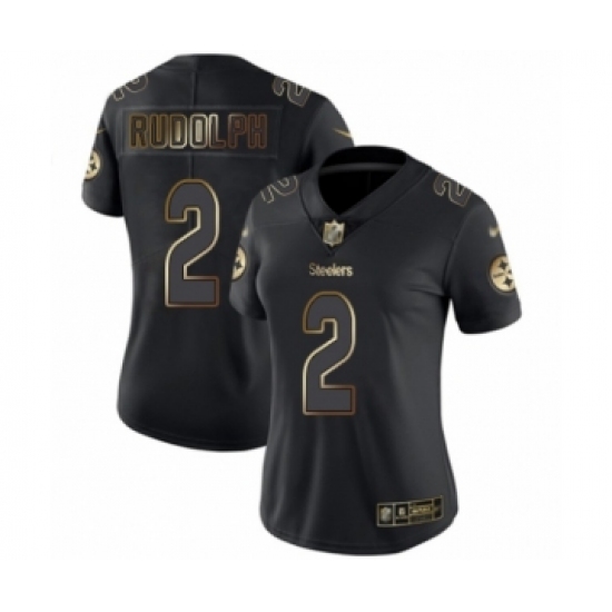 Women's Pittsburgh Steelers 2 Mason Rudolph Black Gold Vapor Untouchable Limited Player Football Jersey