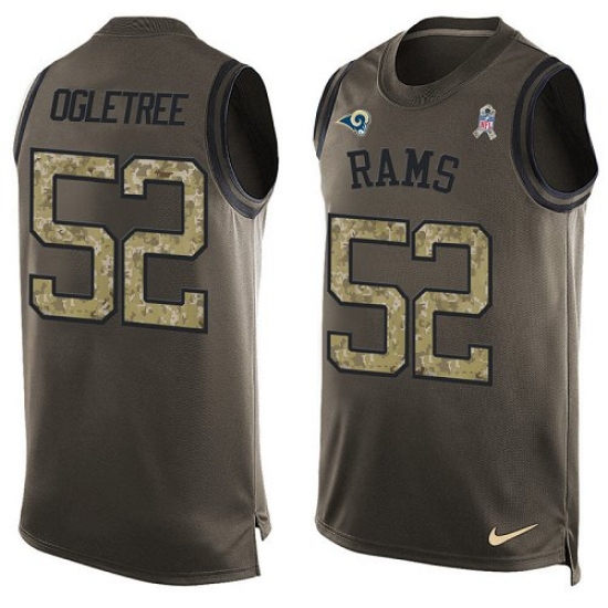 Men's Nike Los Angeles Rams 52 Alec Ogletree Limited Green Salute to Service Tank Top NFL Jersey