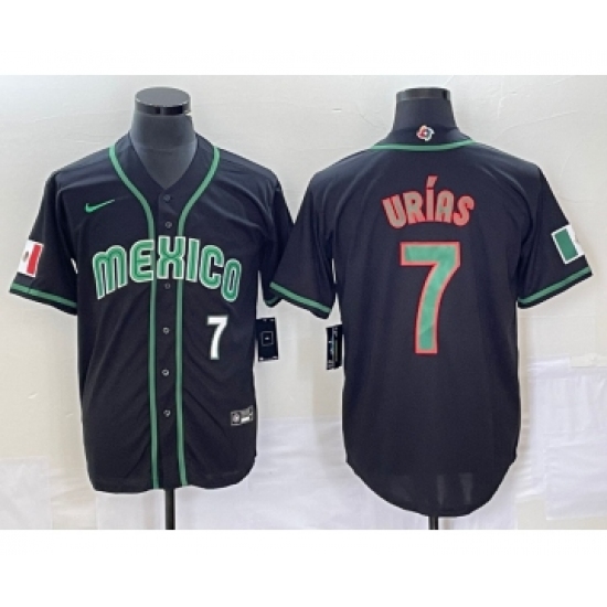 Men's Mexico Baseball 7 Julio Urias Number 2023 Black World Classic Stitched Jersey