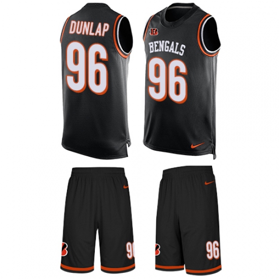 Men's Nike Cincinnati Bengals 96 Carlos Dunlap Limited Black Tank Top Suit NFL Jersey