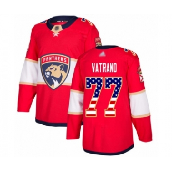 Men's Florida Panthers 77 Frank Vatrano Authentic Red USA Flag Fashion Hockey Jersey