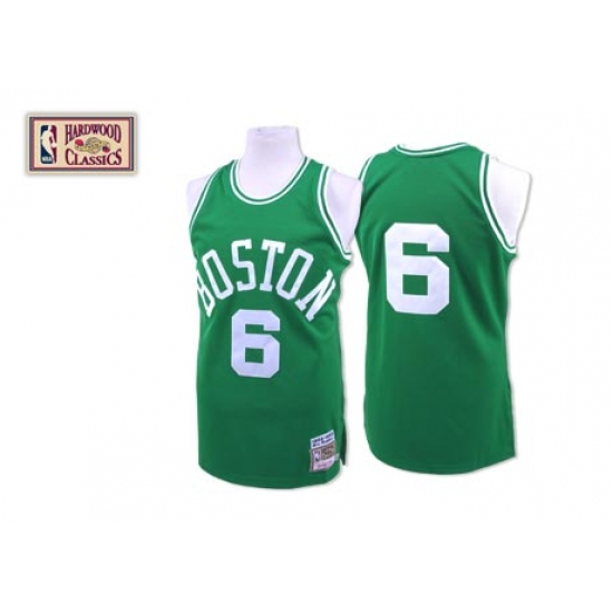 Men's Mitchell and Ness Boston Celtics 6 Bill Russell Swingman Green Throwback NBA Jersey