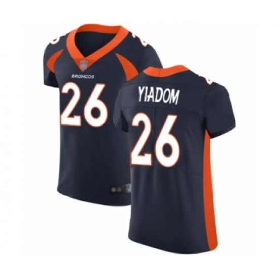 Men's Denver Broncos 26 Isaac Yiadom Navy Blue Alternate Vapor Untouchable Elite Player Football Jersey