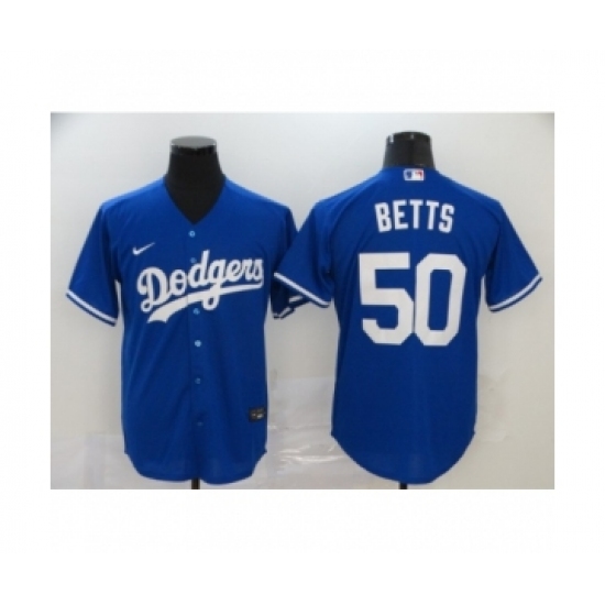 Men's Los Angeles Dodgers 50 Mookie Betts Royal 2020 Cool Base Jersey