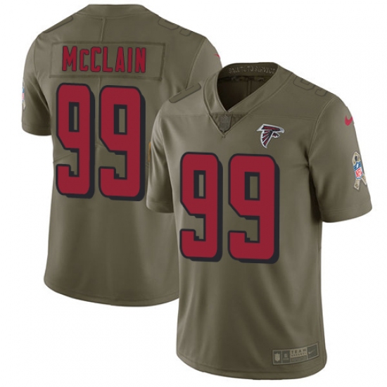 Men's Nike Atlanta Falcons 99 Terrell McClain Limited Olive 2017 Salute to Service NFL Jersey