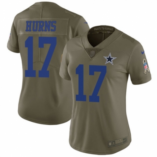 Women's Nike Dallas Cowboys 17 Allen Hurns Limited Olive 2017 Salute to Service NFL Jersey - Click Image to Close