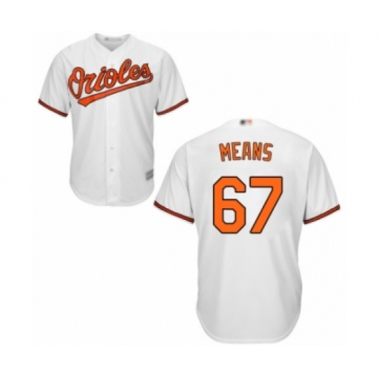 Youth Baltimore Orioles 67 John Means Authentic White Home Cool Base Baseball Jersey