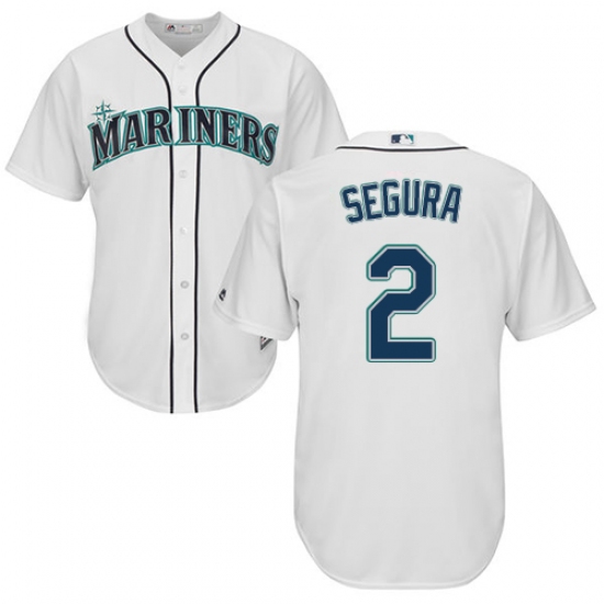 Youth Majestic Seattle Mariners 2 Jean Segura Authentic White Home Cool Base MLB Jersey