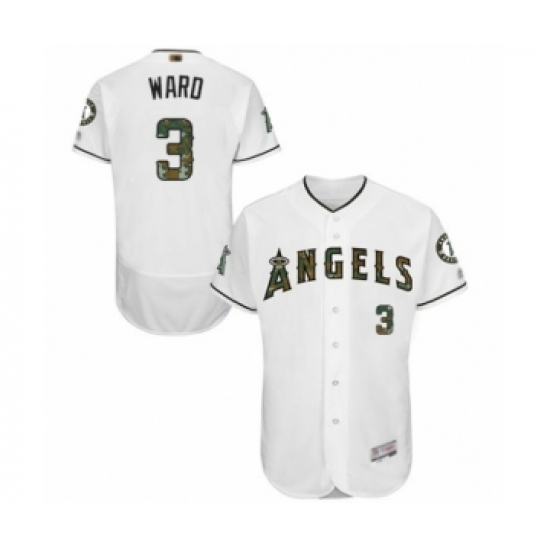 Men's Los Angeles Angels of Anaheim 3 Taylor Ward Authentic White 2016 Memorial Day Fashion Flex Base Baseball Player Jersey