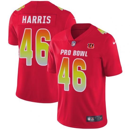 Men's Nike Cincinnati Bengals 46 Clark Harris Limited Red 2018 Pro Bowl NFL Jersey