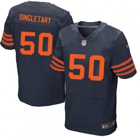 Men's Nike Chicago Bears 50 Mike Singletary Elite Navy Blue Alternate NFL Jersey